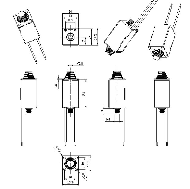 高频牵引式框架电磁铁
尺寸图